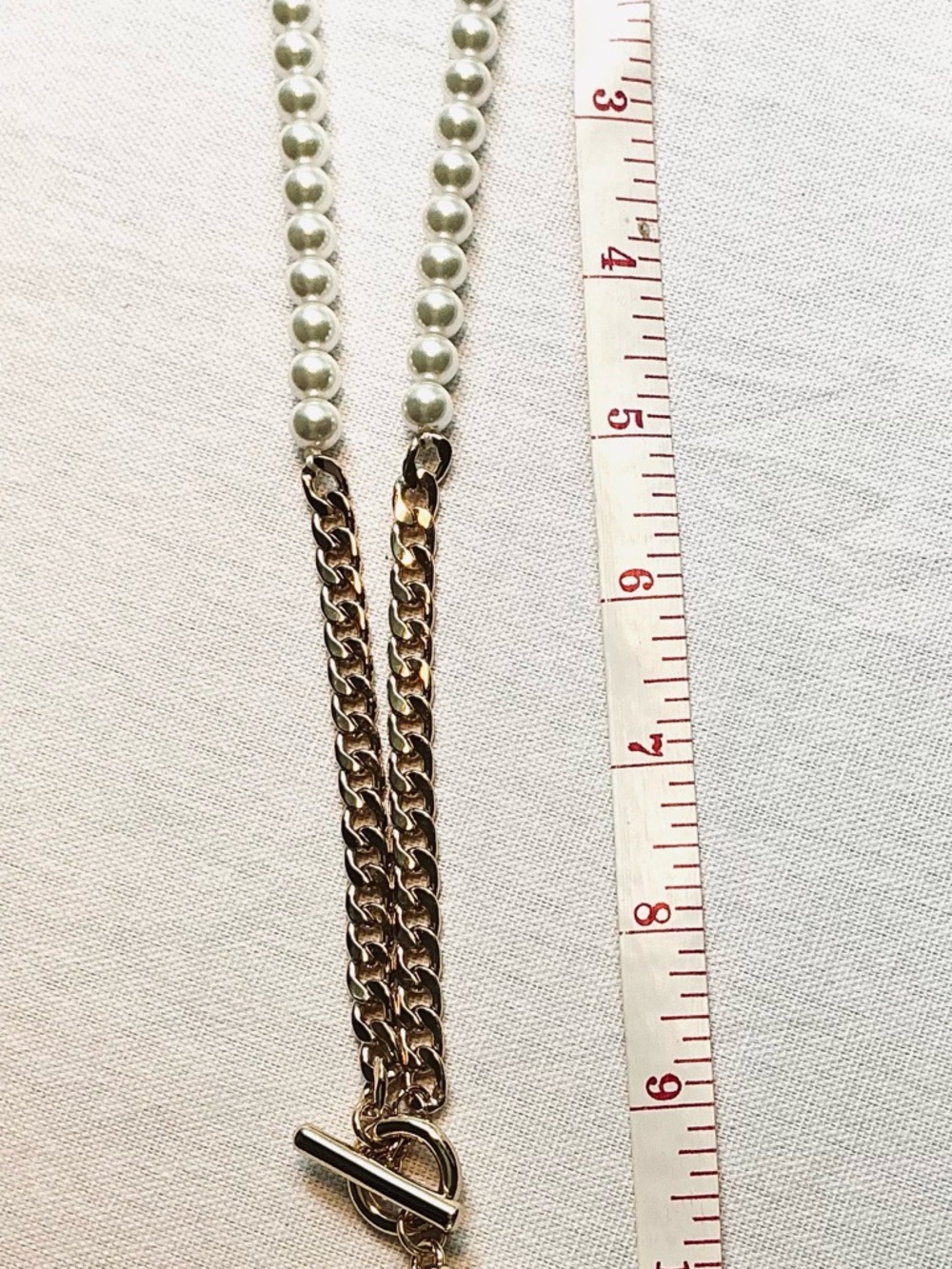 Nordstrom Gold Chain and Ivory Pearl Asymmetrical Necklace - Picture 3 of 3